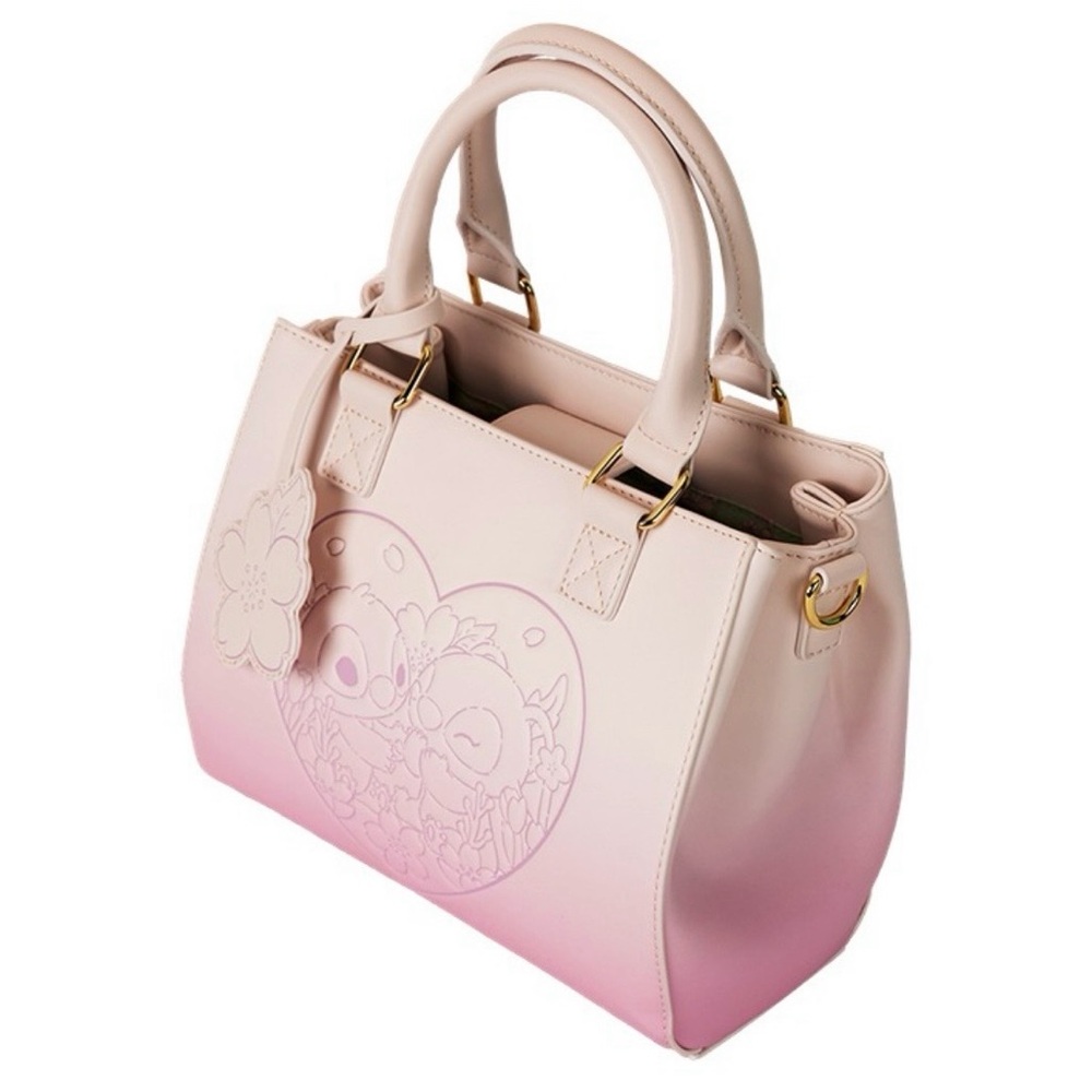 Loungefly Stitch and Angel Pink Ombre crossbody with Charm - Picture 7 of 8